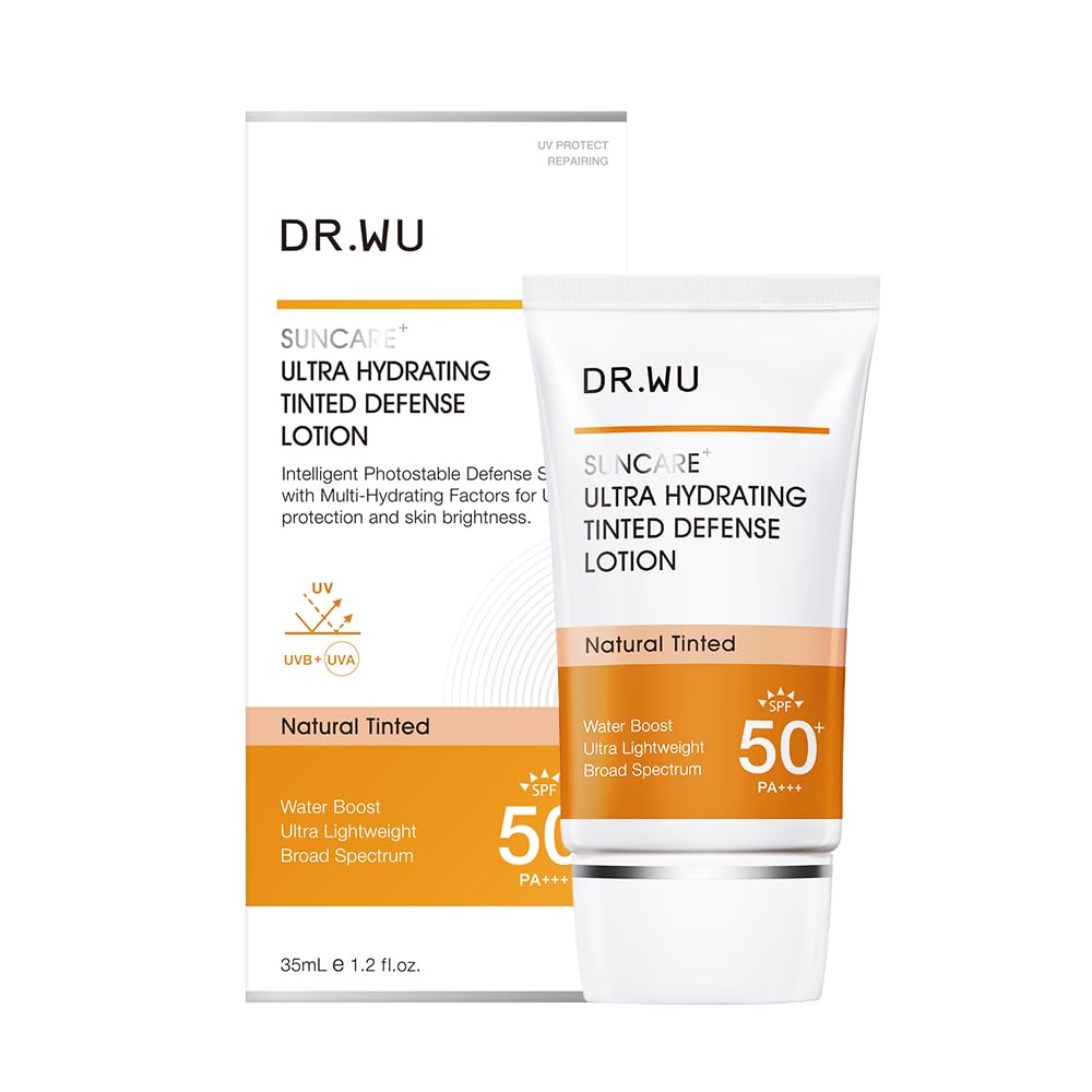 DR.WU(ドクターウー)【日焼け止め・化粧下地】色付き 酸化亜鉛フリー SPF50+ PA+++ サンスクリーン + モイストヒアルロン酸 セラミド 配合 トーンアップ UVケア 顔 首 敏感肌 低