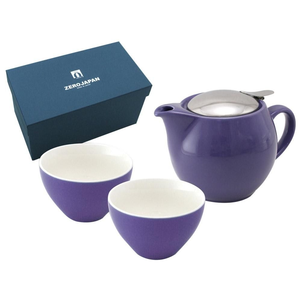 ZEROJAPAN（ゼロジャパン） ユニバーサルティーポット3人用+ティーカップワイドx2 ZG-001 EG/エッグプラント