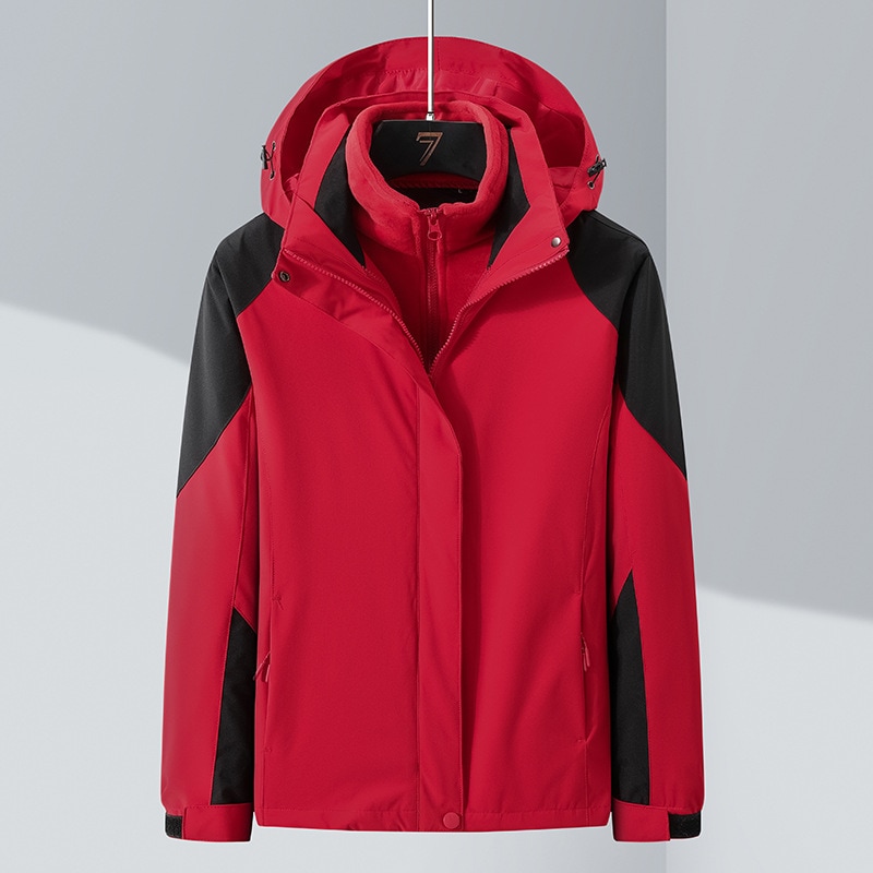 潮流アウトドアスポーツ防水防風突撃衣上着登山服3 in 1通気保温取り外し可能内胆