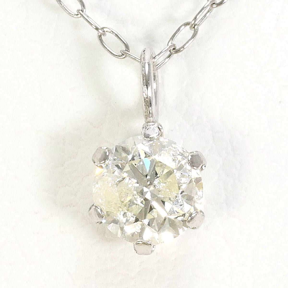 PT900 プラチナ PT850 プラチナ ネックレス ダイヤモンド 0.30ct 総重量約0.9g 約40cm 中古