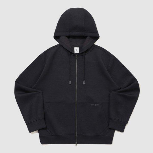 フードジップアップ BQK QR123LFT13-BLK ユニ クッション地 ルーズフィット フード ジップアップ / BLACK