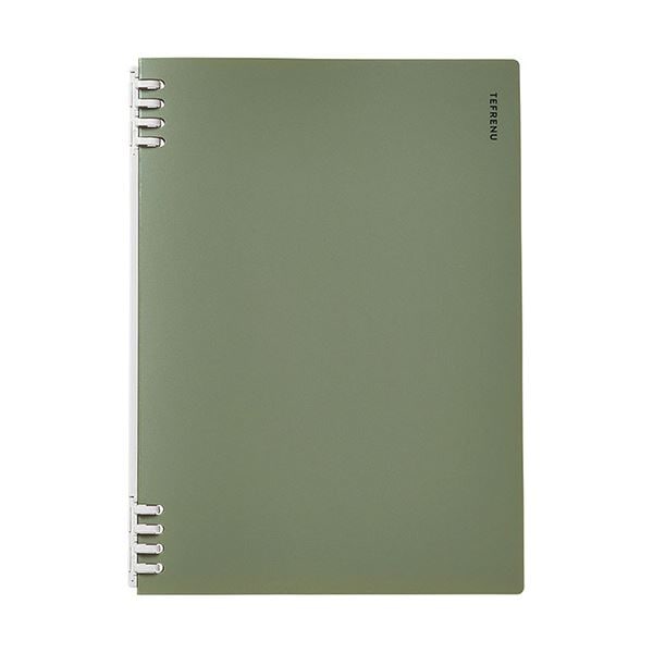 （まとめ） キングジム リングノート テフレーヌB5タテ 緑 CN9855TEミト 1セット（5冊） (×3セット)