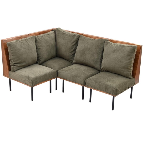 B.Bファニシング IFSE0325COGRN コーデュロイグリーン infinite 三人掛けL型ソファー(300×3+301+303×4+304+307×4+309) メーカー直送 63,473円