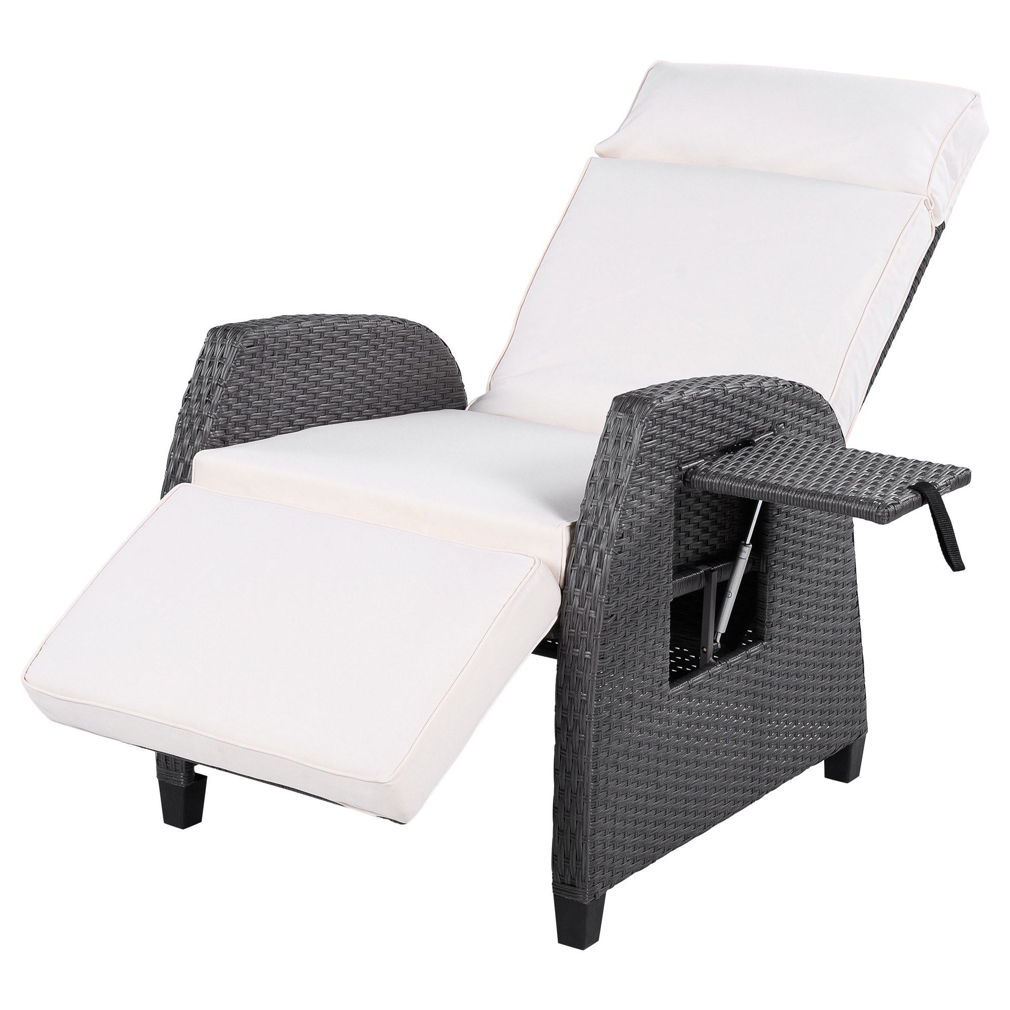 【国内出荷】ラタンベッド サマーベッド ビーチベッド 135度最大リクライニング ガーデンベッド チェア リクライニング デッキチェア 折り畳み プール ガーデンチェア 屋外 ラタン調 ガーデンファニ