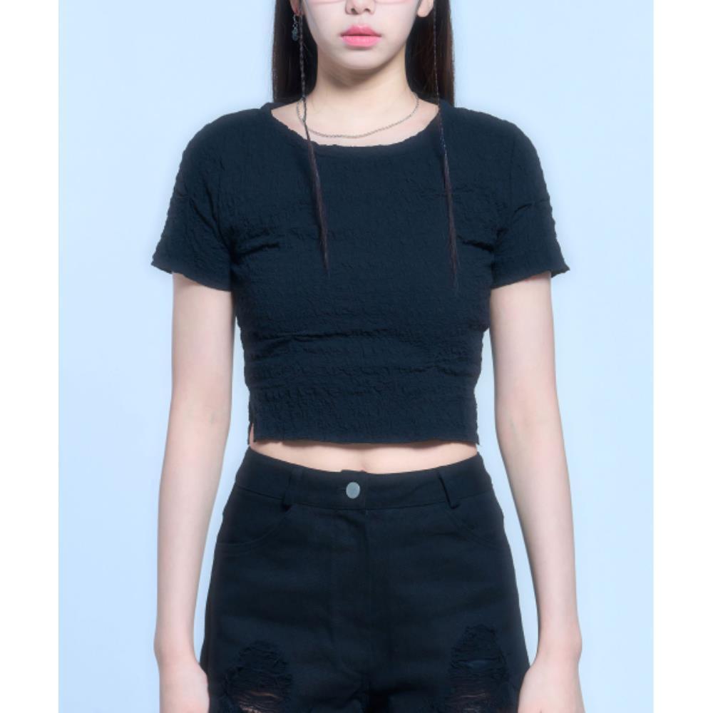 SCHISM INDUCING CRINKLED T SHIRTBLACK QB5TS09BK