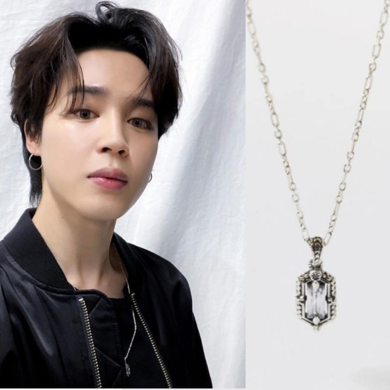 【BTS JIMIN ジミン着用】N349 シルバーネックレスアクセサリー レディース メンズ K-POP アイドル着用 大人気 韓国ファッション