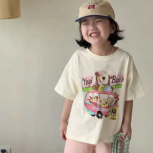 夏新作韓国版女の子プリント半袖ニット上着洋風女の子ベビーTシャツ 子供 Tシャツ Tシャツ　半袖 子供服 子供服 女の子 夏 子供服 女の子 子供服 韓国