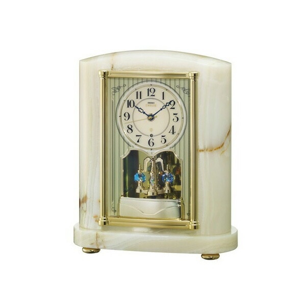 [SEIKO EMBLEM] セイコーエムブレム 置時計 HW521M オニキス枠 回転飾り 電波時計