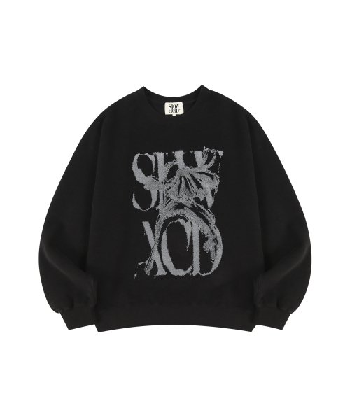 PEACH SKIN RUSTY LOGO SWEATSHIRTS [BLACK]