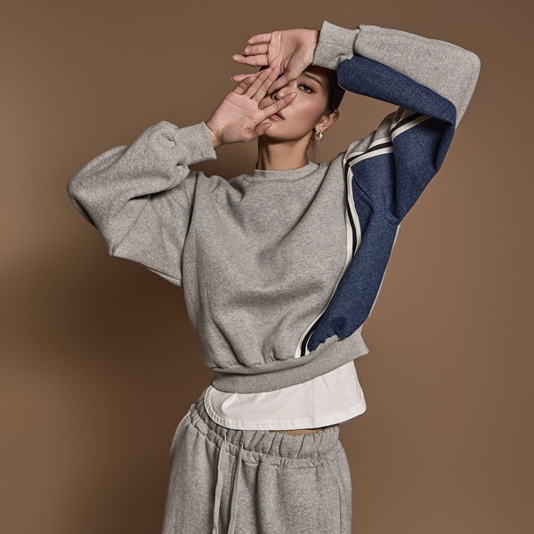 E3669 起毛マンツーマンTシャツ