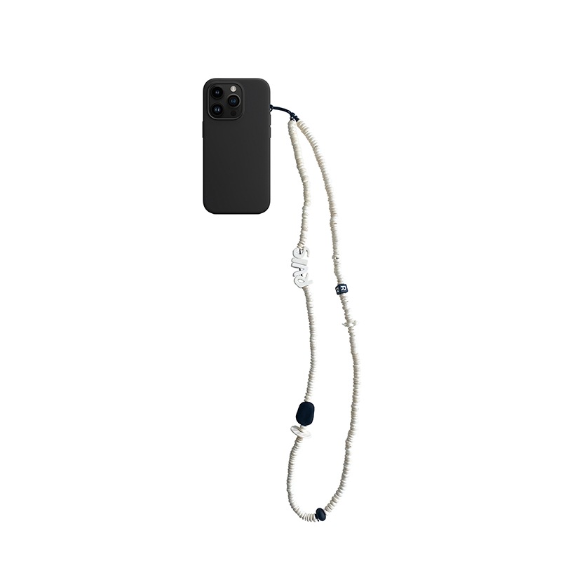nature beads crossbody phone strap cream 57cm
