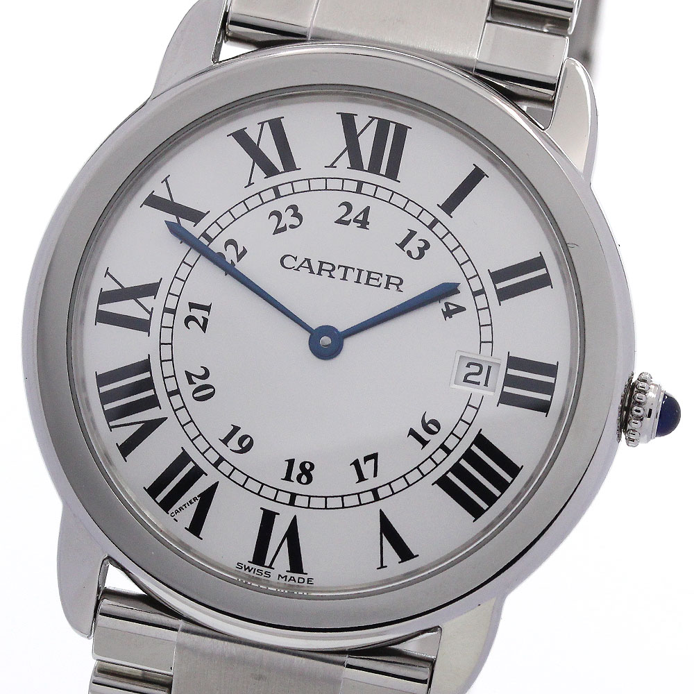 カルティエ CARTIER W6701005 ロンドソロ LM デイト クォーツ メンズ 良品 _820824【中古】