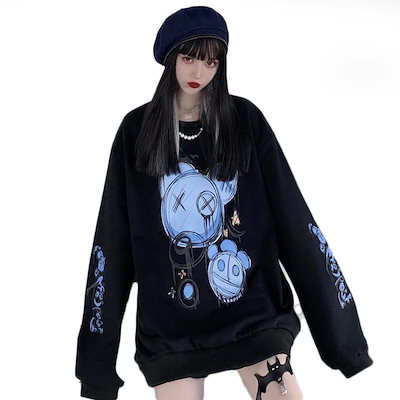 Qoo10 韓国人気 ロリータパーカー 病みかわ ト レディース服