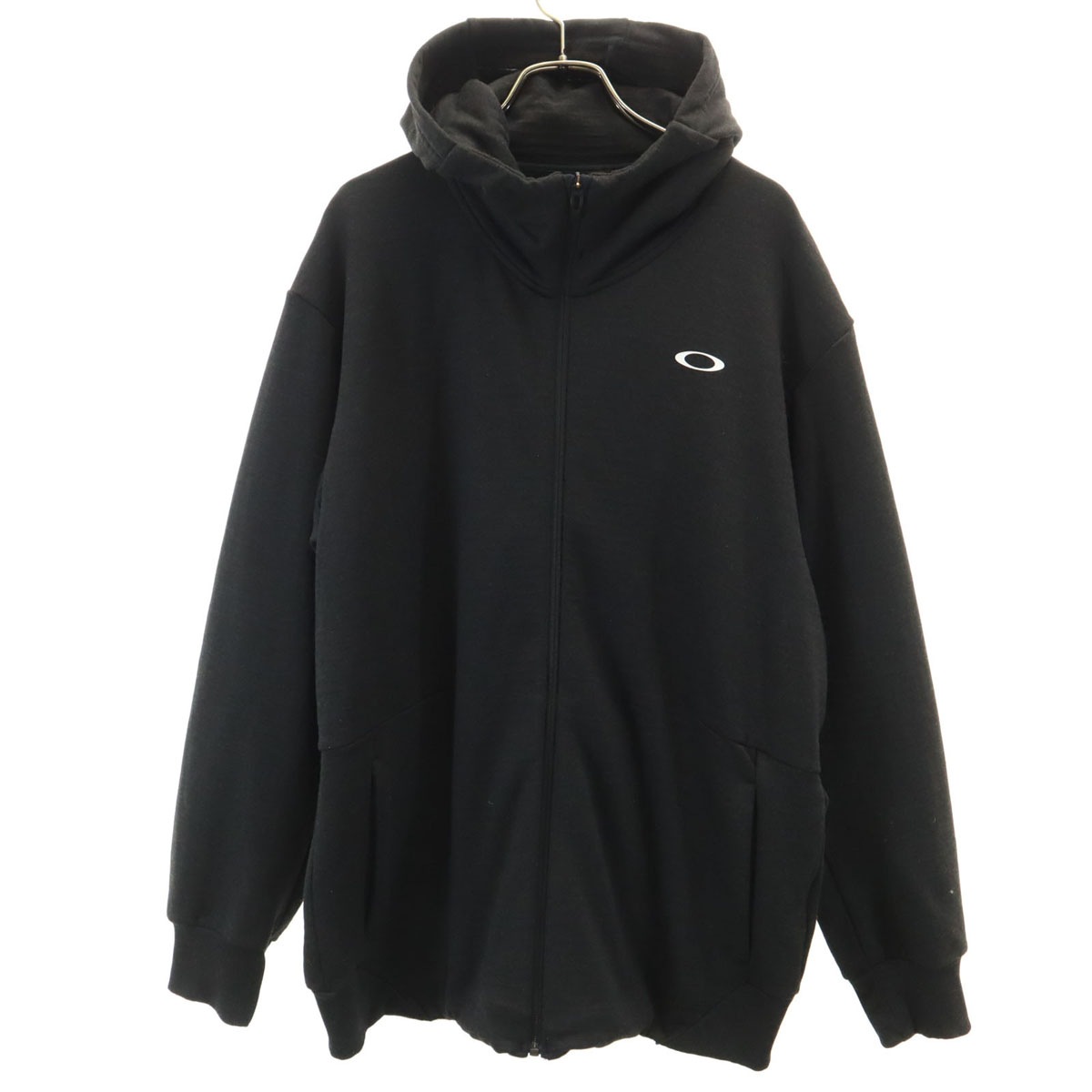 長袖 ジップパーカー 2XL チャコールグレー ビッグサイズ メンズ 古着