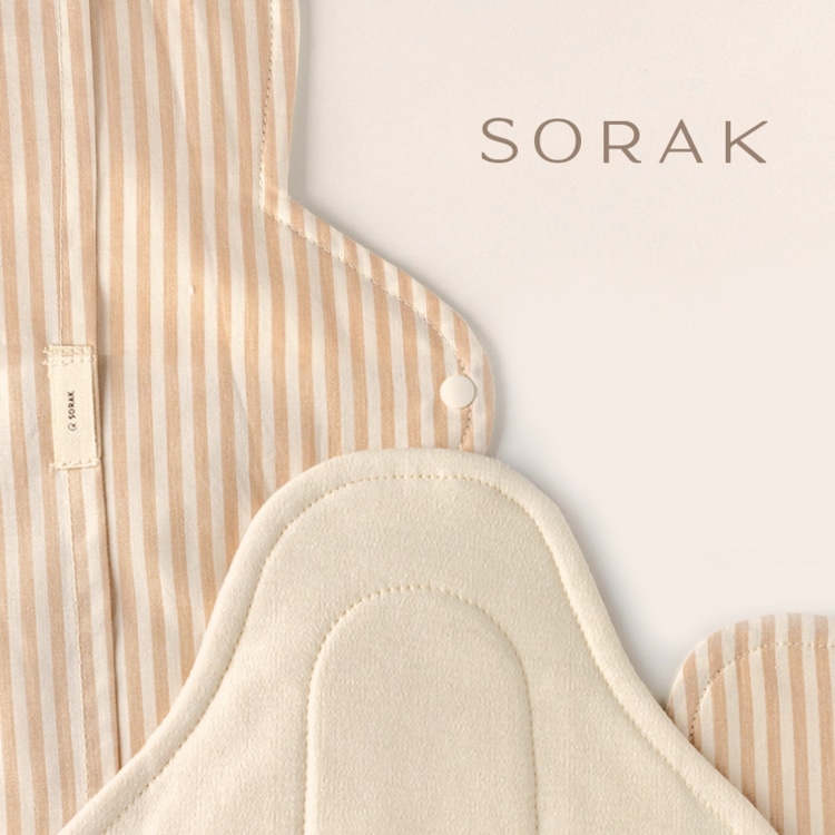 SORAK オーガニック布ナプキン ジュニアスターター6枚セットライナー・小型・大型 各2枚韓国製 敏感肌用 洗える生理用