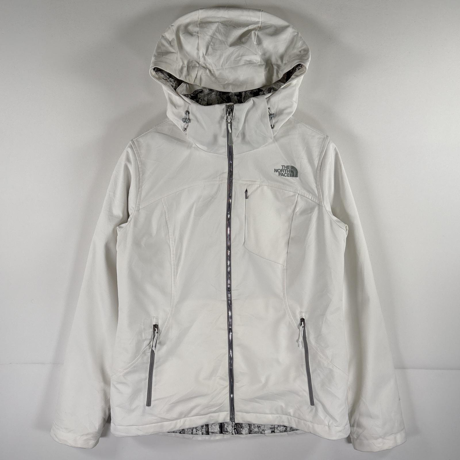 古着 ナイロンジャケット プリマロフト 中綿 フルジップ アウトドア M ホワイト レディース