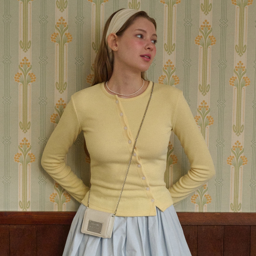 Chain Card Wallet Bag [Cream]