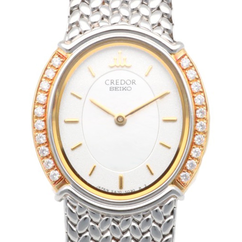 クレドール セイコー 腕時計 ステンレススチール 5A70-3000 クオーツ 1年保証 CREDOR SEIKO 中古 美品