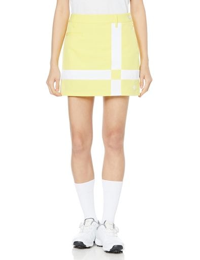 [ゴルフ] スカート はっ水 吸汗速乾(インナーパンツ) UVCUT UPF50+ ストレッチ 切替デザイン ゴルフ DGWVJE05 レディース YL00(イエロー) 日本サイズS相当