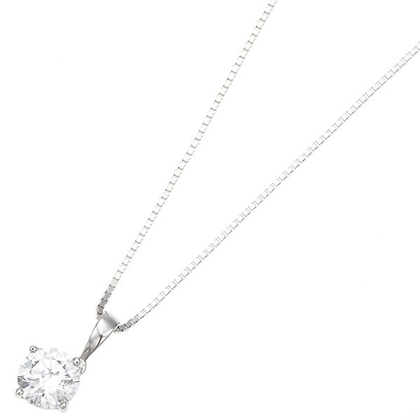 ネックレス　スーパーキュービックジルコニア　シルバー925　ベネチアンチェーン　レディース