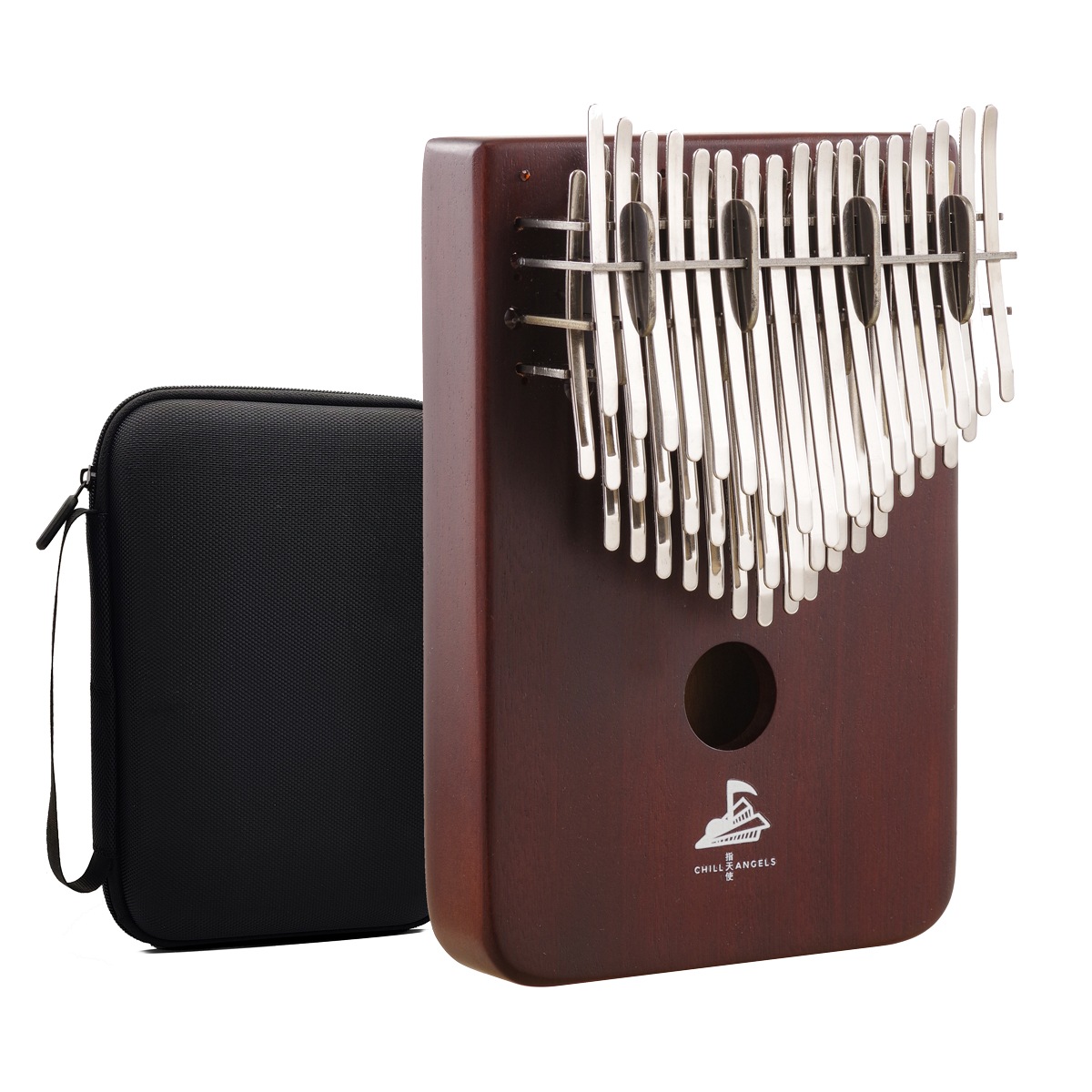 カリンバ 47鍵 箱型 全音階 3層構造 エボニー木製 楽器 Kalimba Mbira 親指ピアノ 高音質 プロ仕様 半音階対応 インレイ装飾 ケース付き 初心者上級者 音楽 癒し 演奏 ギフト用