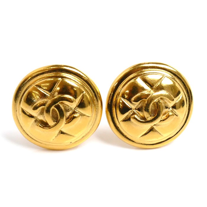 CHANEL シャネル ココマーク マトラッセ イヤリング 27.1g バネ式 レディース 中古 28,600円