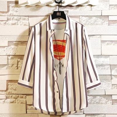 Qoo10 Hla Men 白シャツ メンズ 七分袖シャツ メンズファッション