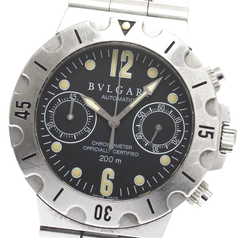 ブルガリ BVLGARI SC38S ディアゴノ スクーバー クロノグラフ 自動巻き メンズ _901048【中古】
