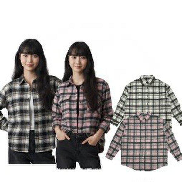女性フランネルチェックオーバーシャツ 10540-120-828-25AB-SH