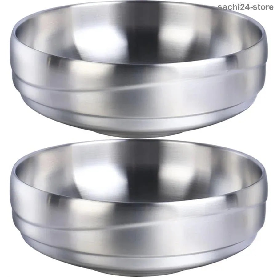 超人気 高評価!!麺鉢 ラーメン丼 ラーメン碗 麺丼 スープボウル ステンレス どんぶり 蕎麦 二重構造 二個セット 保温 保冷 ヌードル ボウル 韓国食器食器 キッチン用品 冷麺器