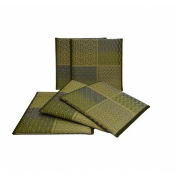 烏丸 紋織 い草座布団 グリーン 5枚組 55x55cm TSN341013