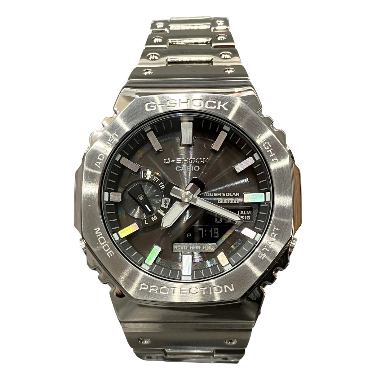 カシオ 腕時計 G-SHOCK 総重量約164.8g SS SS ソーラー ブラック文字盤 GM-B2100BT-1AJF メンズ 中古