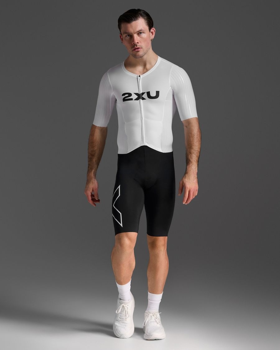 2XU MT7393D-BLK-WHT-M トライアスロンスーツ MT7393d-BLK-WHT Light Speedreactsleevedtrisuit - Blk-wht [メンズ]（サイズ：