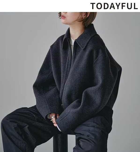 TODAYFUL wool zip blouson アウター　ショート丈 6,639円