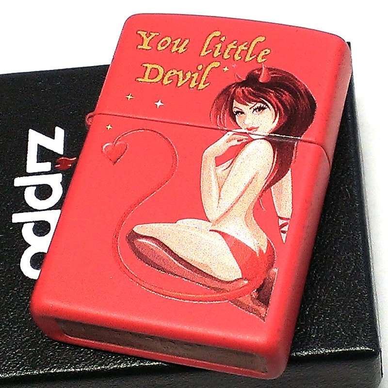 ジッポ ライター セクシー LittleDevil 悪魔 マットレッド 女性 Devil ZIPPO プリント 艶消し赤 鮮やか レディース メンズ プレゼント ギフト 4,950円