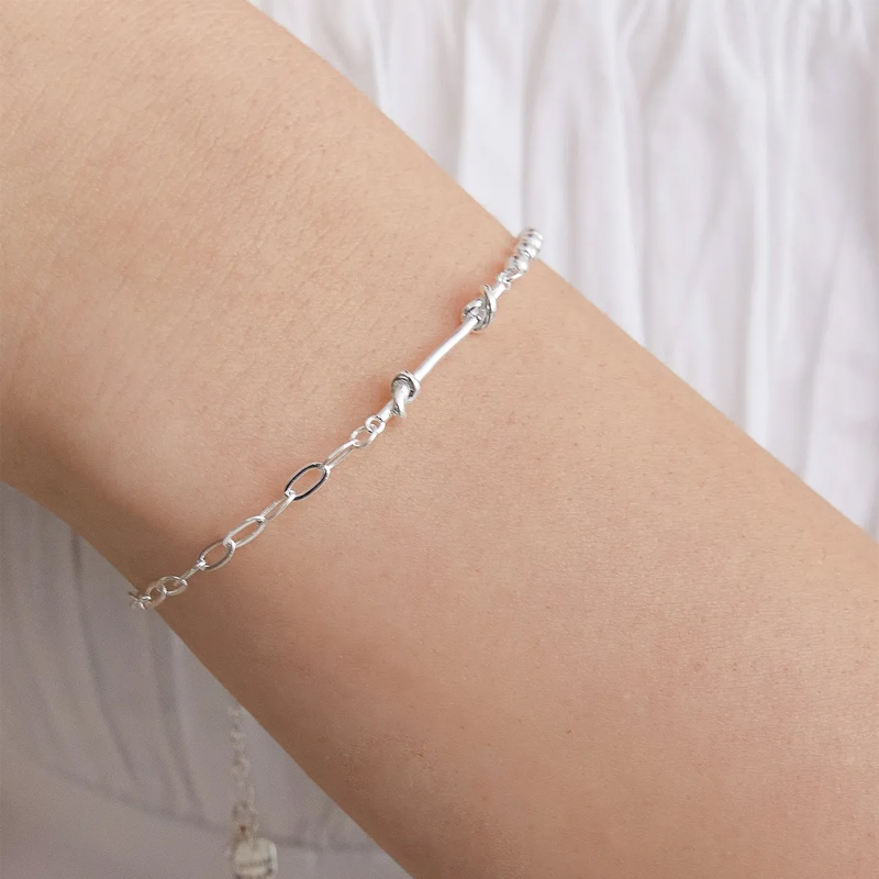 (シルバー925) ミックス チェーン ブレスレット／Mix