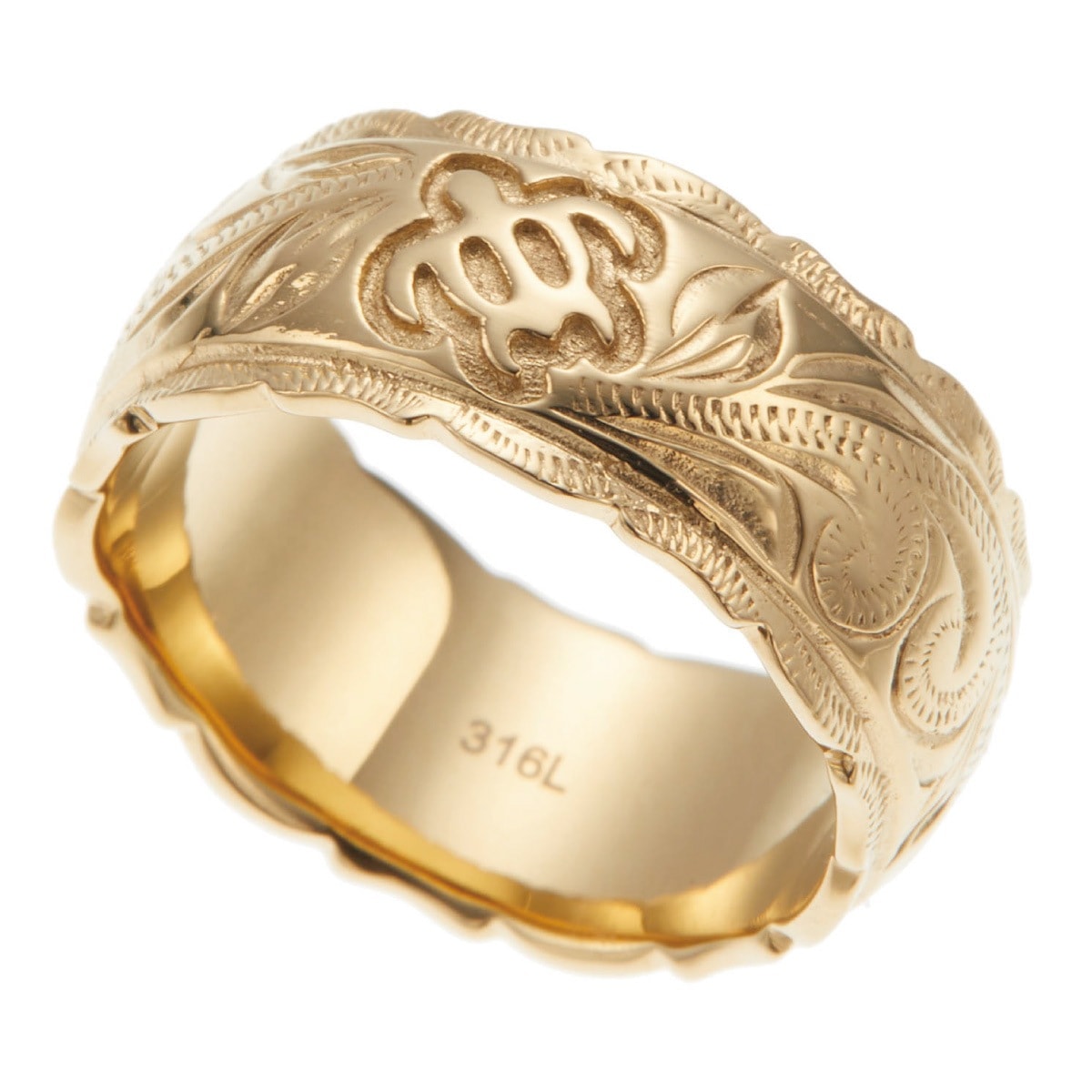 リング レディース メンズ ハワイアンジュエリー ハワジュ ホヌ 亀 プルメリア 花 波