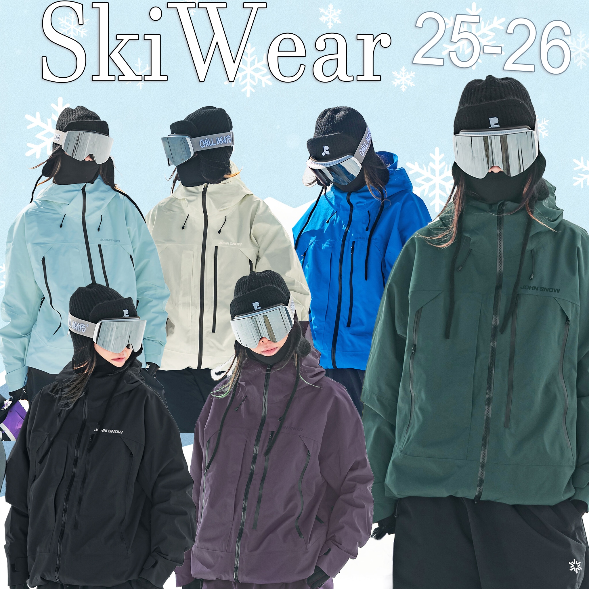 【3日出荷】6COLOR スノーボードウェア 2025-2026 メンズ レディース スキーウェア ジャケット アウター