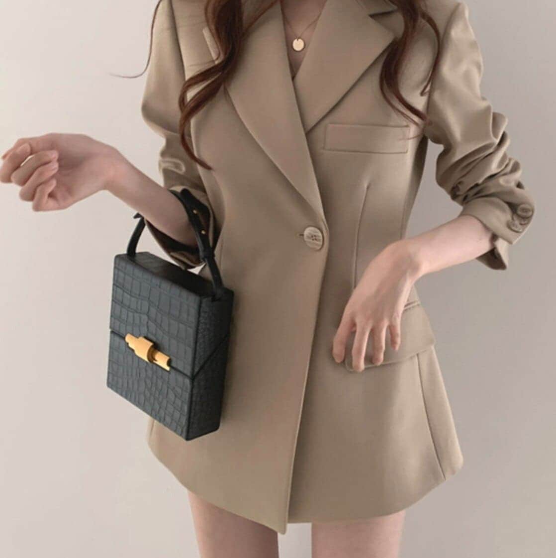 ジャケット ワンピース テーラード ショート 長袖 前開き セミフレア かわいい 大人可愛い きれいめ シンプル エレガント 春 秋 学生 通学 オフィス デート お出かけ 韓国 モテ L XL