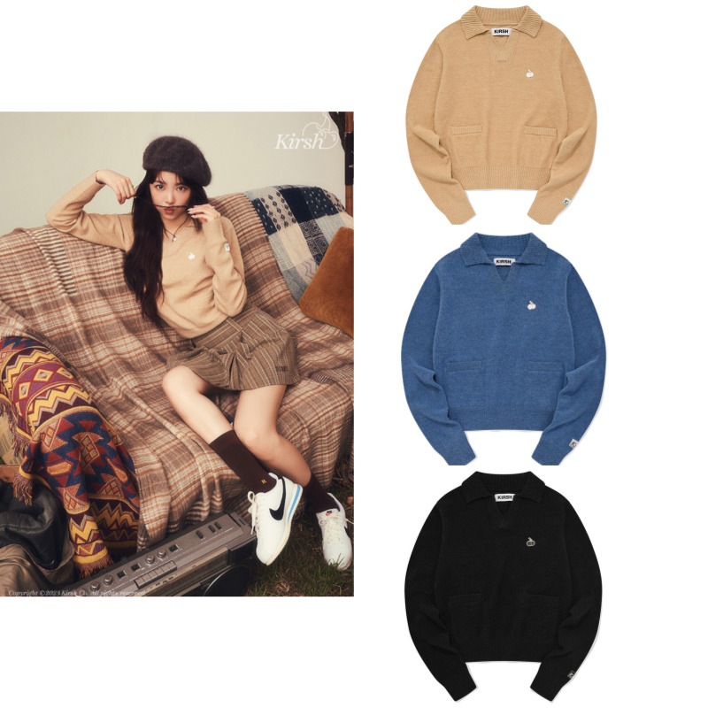 【Lesserafimウンチェ着用】MONO CHERRY WOMEN COLLAR KNIT