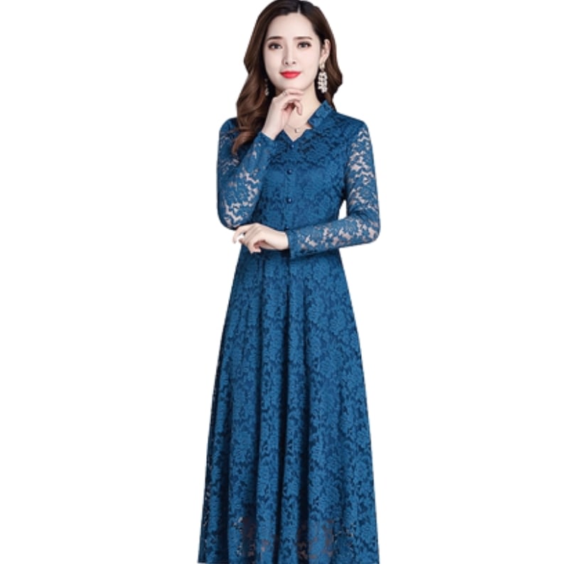 ワンピース デート ワンピドレス ロング ロング丈 袖あり 長袖 スリム タイト 細身 レース かわいい 大人可愛い きれいめ シンプル カジュアル 大人 上品 おしゃれ お洒落 主役級 存在感 春