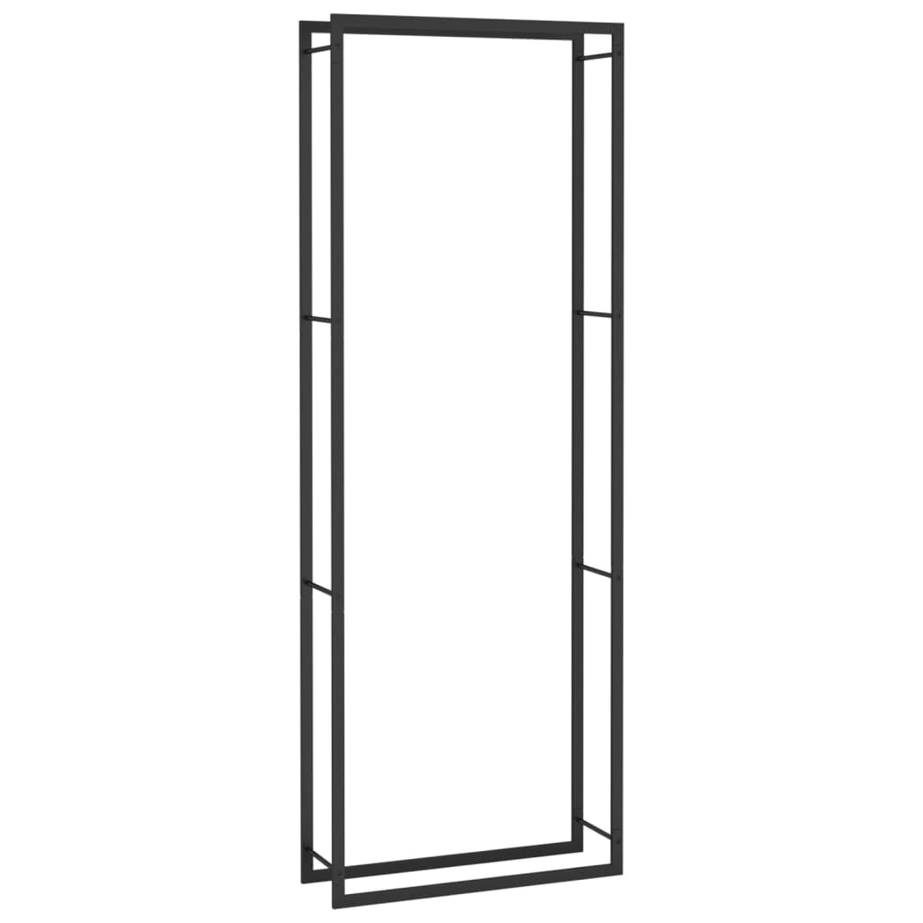 薪ラック マットブラック 80x28x222cm スチール製