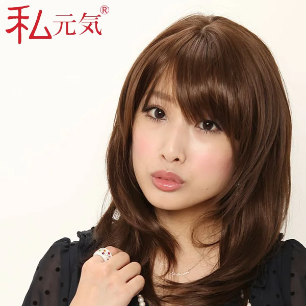 私元気 スイートミディアム M17C9 (送料無料) ウィッグ ミディアム セミロング 女性 かつら フルウィッグ ファッションウィッグ デイリーウィッグ 自然 ナチュラル ライトブラウン 栗色