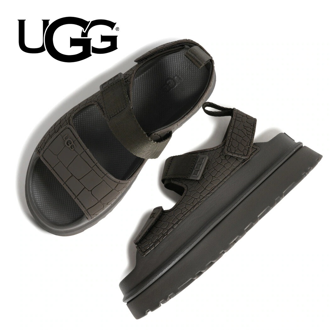 UGG アグ ゴールデン グロウ エンボスト サンダル GOLDEN GLOW EMBOSSED DENSE SMOKE ( ブラウン 茶色 パイソン レディース 1175311-DNSS )