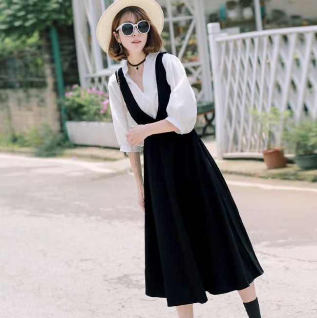 レディース ワンピース フレア ジャンパースカート ロング 袖なし ノースリーブ Vネック Aライン フェミニン ハイウエスト かわいい 大人可愛い きれいめ シンプル カジュアル 上品 おしゃれ