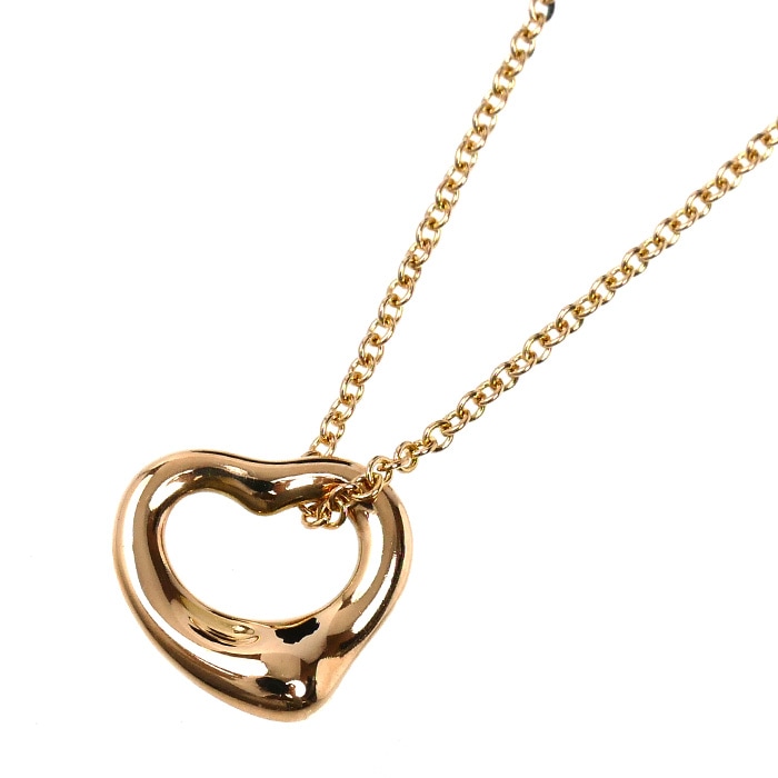 TIFFANY&Co. ティファニー K18PG ピンクゴールド オープンハート ネックレス 60018443 3.0g 41cm レディース 中古 美品