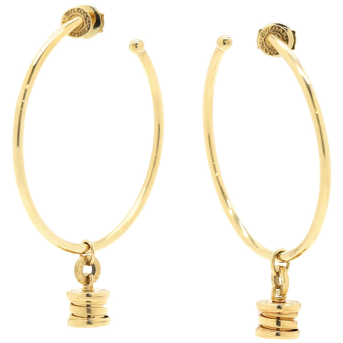 ブルガリ BVLGARI ピアス ビーゼロワン K18YG イエローゴールド B-zero1 750YG フープピアス 【中古】