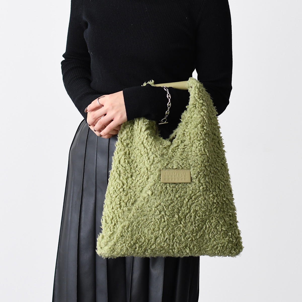 メゾン マルジェラ バッグ ハンドバッグ Japanese ジャパニーズ スモール レディース 秋冬 ボア グリーン 38,870円