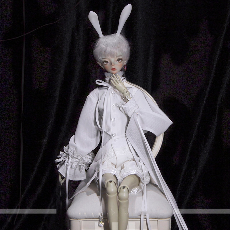 BJDドール用衣装セット 黒兎/白兎ドール洋服セット シャツ MSD/SD/70cm+サイズ人形用