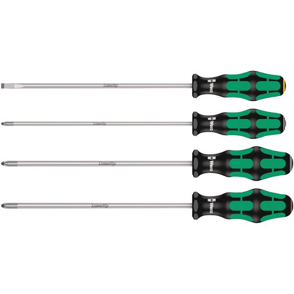 WERA ヴェラ 4本組 Kraftform Plus ハンドル ロング マイナス/プラス/ポジドライバーセット 347736 工具 作業工具 道具 ツール
